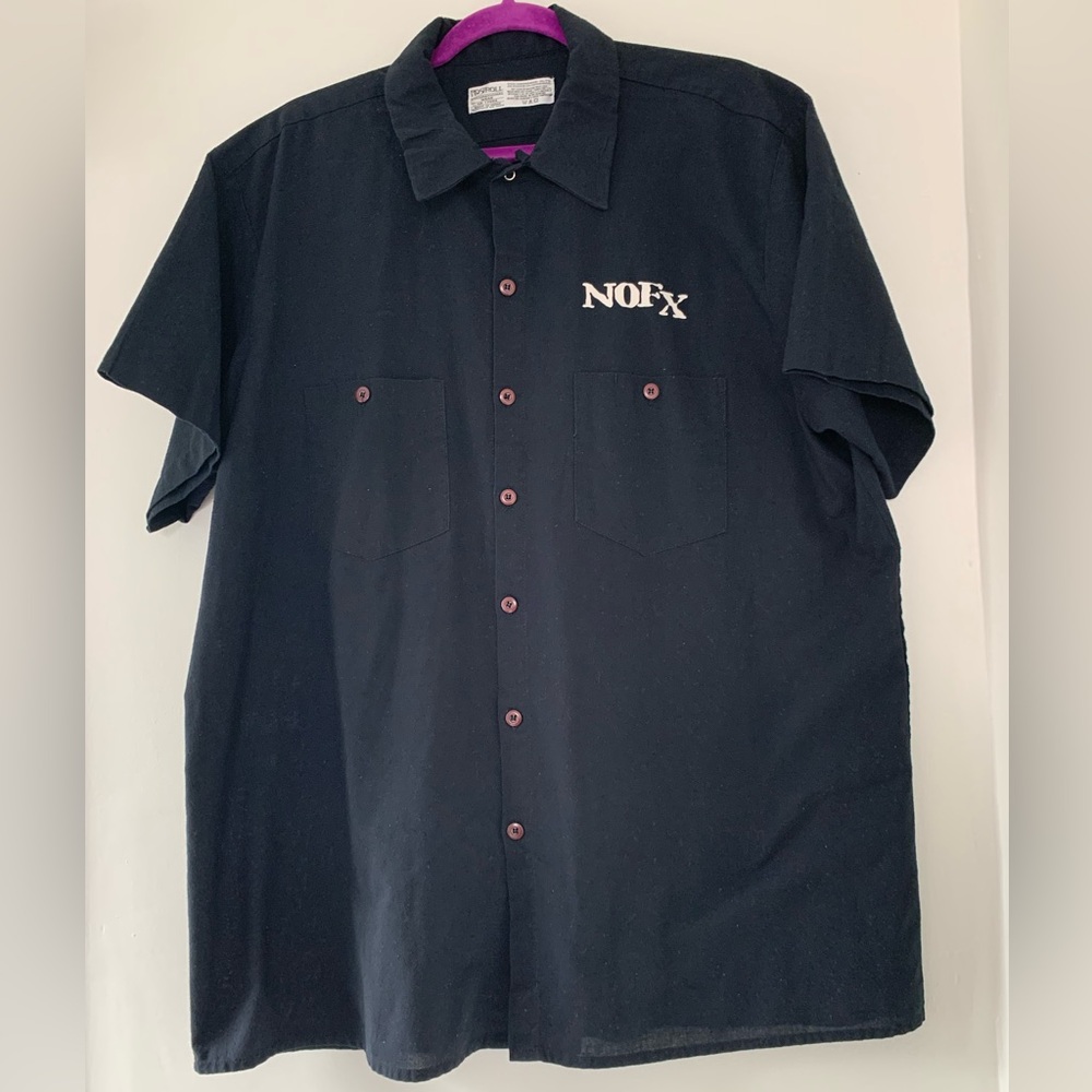 RARE VTG 1994 NOFX Punk In Drublic Rock N Roll Occupational Wear Button Up Shirt - Picture 6 of 10